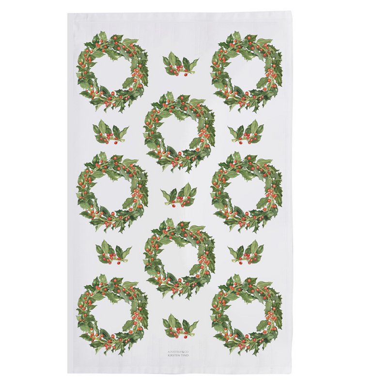Organic tea towel- Holly