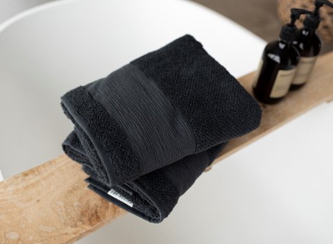 Bath Deco Towel - Organic Cotton 600 Grams - Wood Black