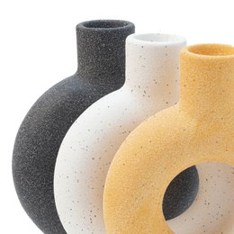 BLACK OVAL CERAMIC CANDLE HOLDER HF