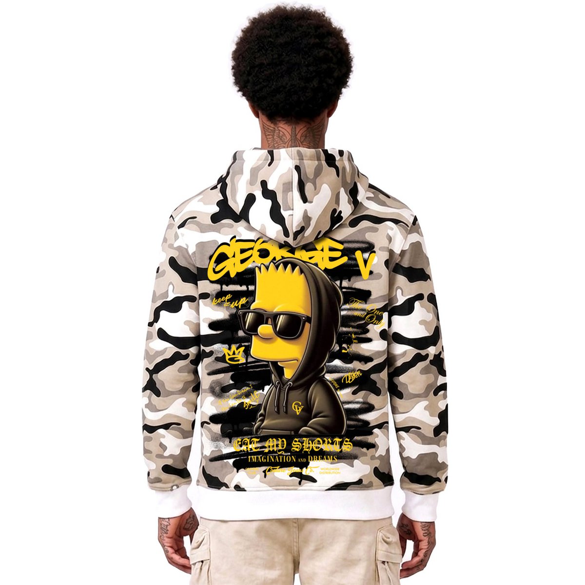 Kapuzenpullover „Bart“ in Beige