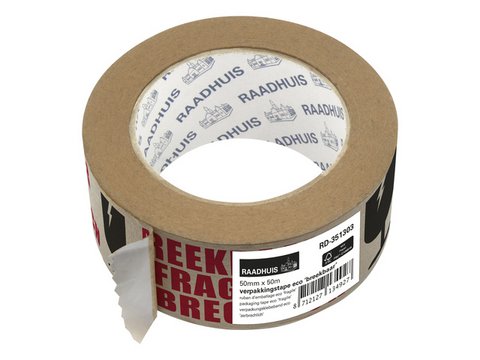 Verpackungsband ECO Raadhuis 50mm x 50m Papier zerbrechlich