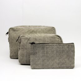 ANNA NERA Fairtrade Toilettas - Beautycase - Make up Tasje - Toilettaske Facet M 21x13x7 cm