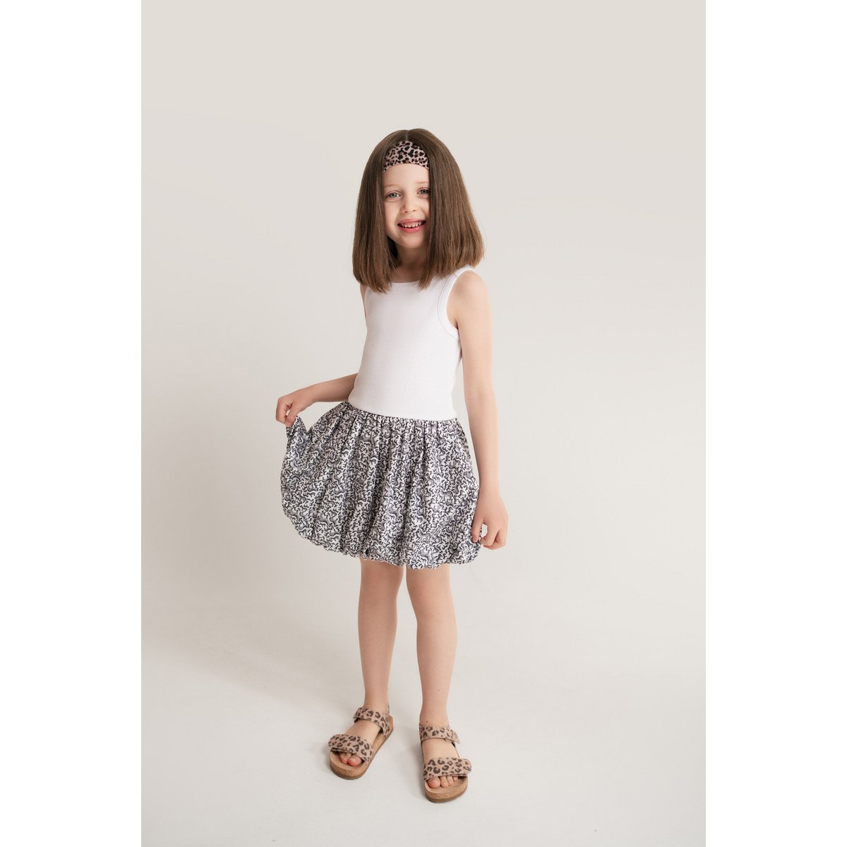 Balloon dress made of cotton with zebra rock