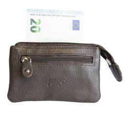 Portachiavi In 11 Colori - Portachiavi In Pelle - Con 2 Tasche Con Cerniera