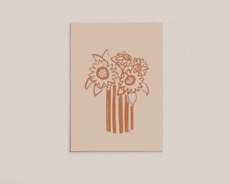 Ansichtkaart / Zonnebloemvaas