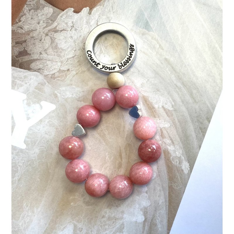 Keychain protective stone Rhodochrosite / love
