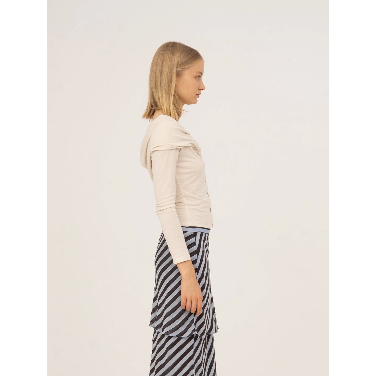 Zachte witte off-shoulder jersey top