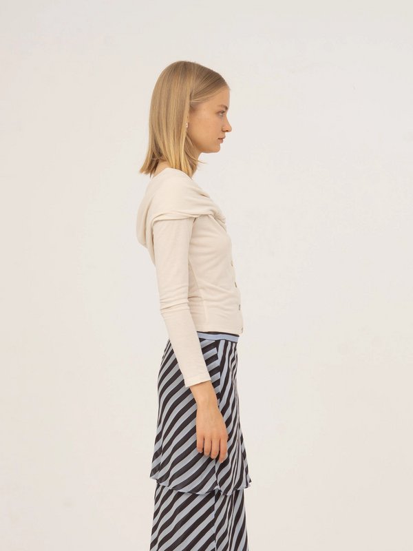Zachte witte off-shoulder jersey top