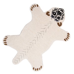 Rug Polar Bear 60x90 cm White Wool Carpet