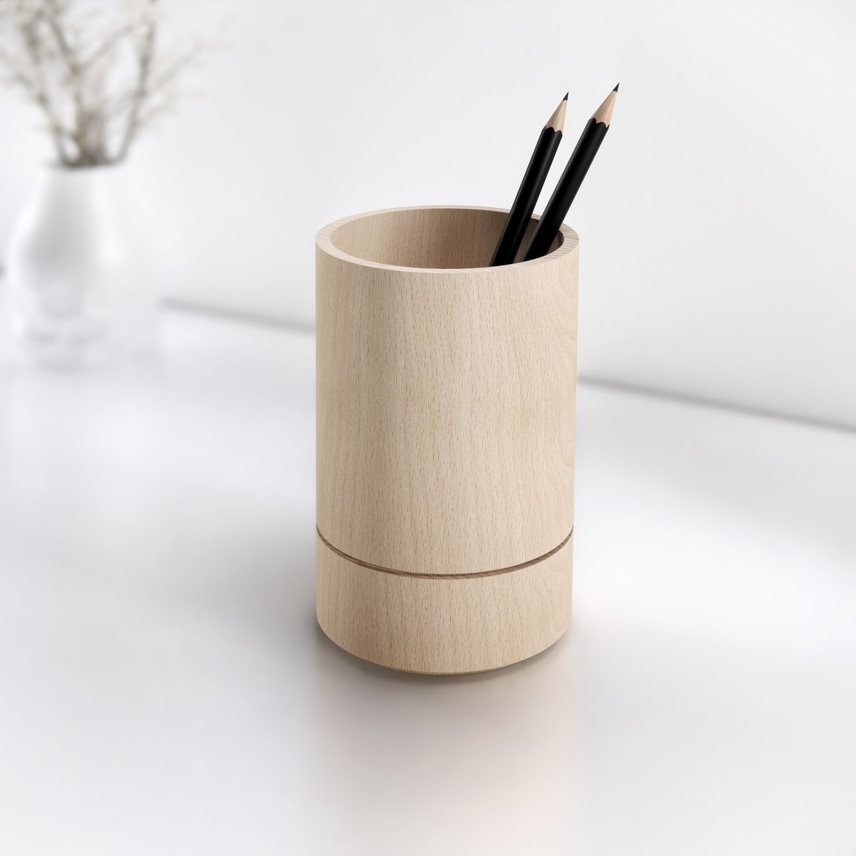 Stapelbarer Schreibtisch-Organizer aus Holz groß