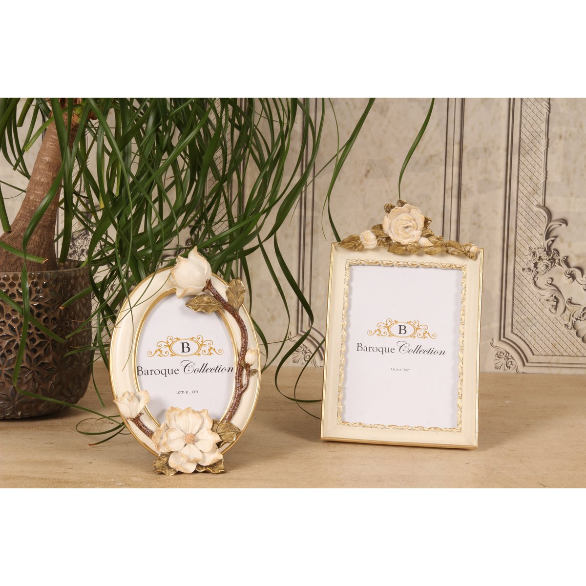 Fotorahmen 10 x 15 cm – Creme – Kunstharz ca