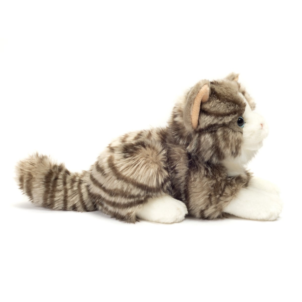 Cat lying gray 20 cm - plush toy - stuffed animal
