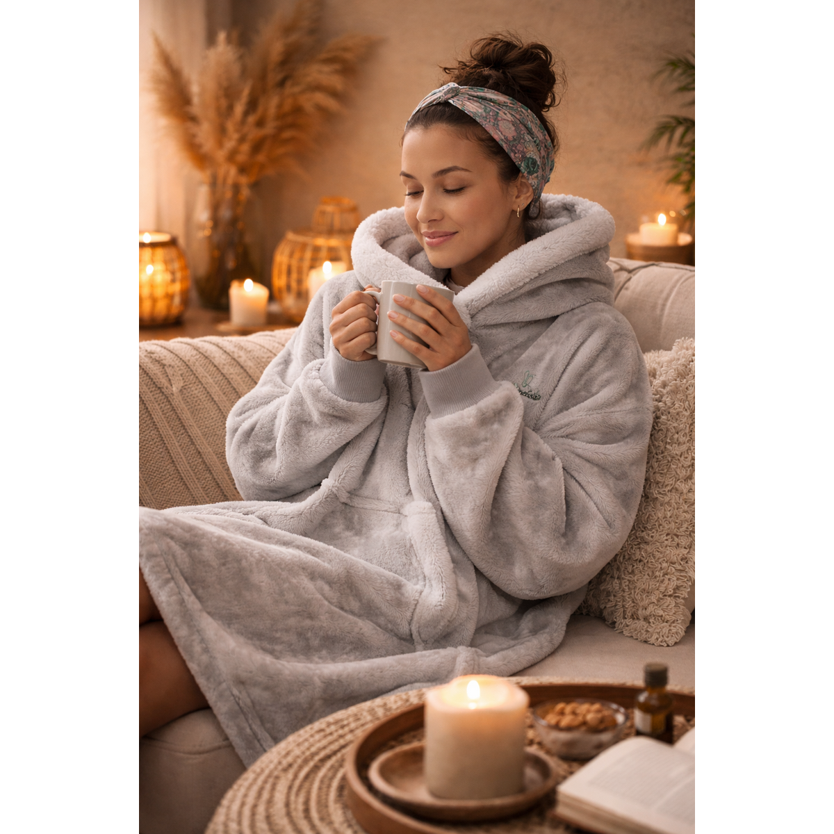 Poncho spa & bien-être – ultra doux – chaleur et confort – idéal détente – taille universelle