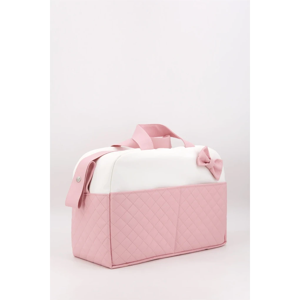 Sac de maternité matelassé pour bébé avec nœud, bleu