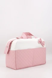 Sac de maternité matelassé pour bébé avec nœud, bleu