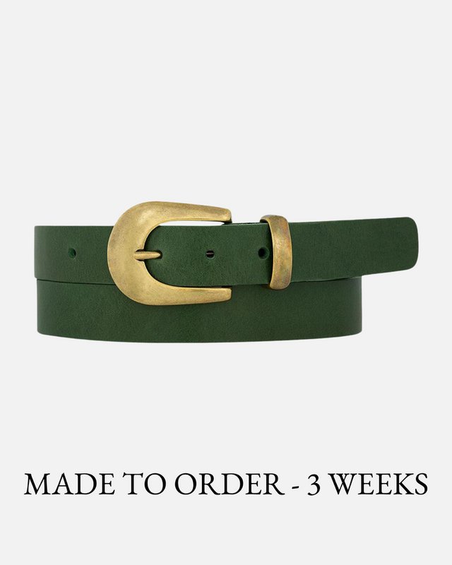 MADE TO ORDER Annie | Classic Belt with Statement Gold Buckle