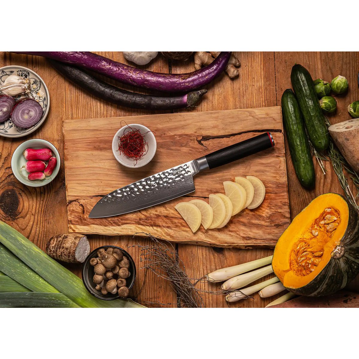 Santoku Damascus Multi-purpose Knife - 180 mm blade