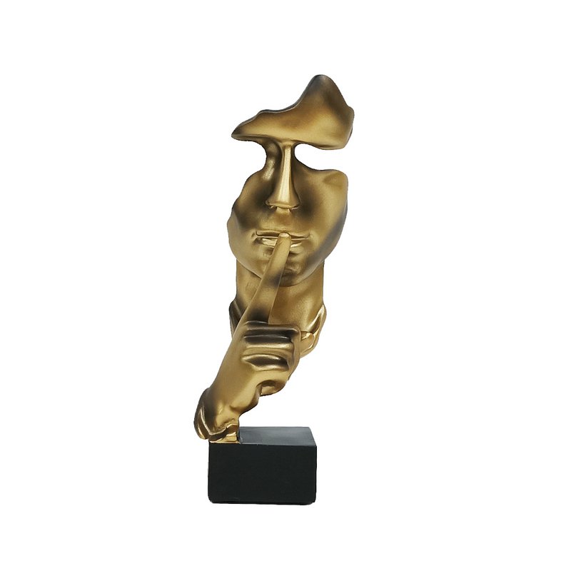 polyresin lille silence bronze