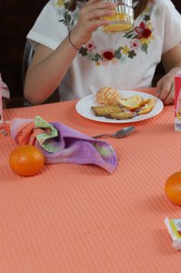 Plain orange tablecloth - Embossed orange