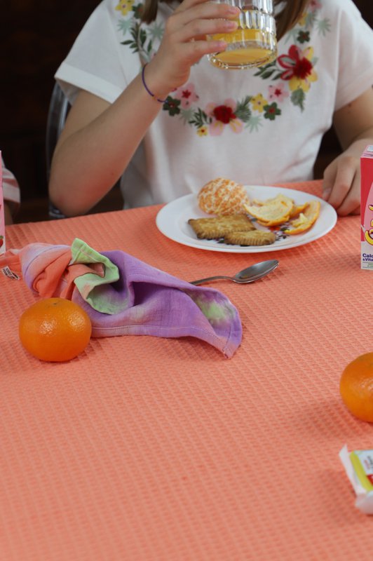Plain orange tablecloth - Embossed orange