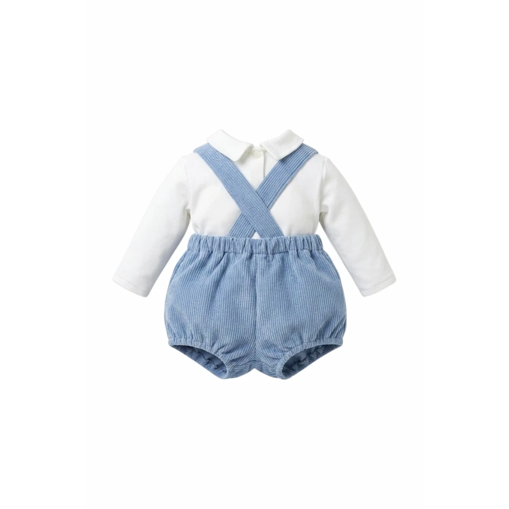 Conjunto bebé niño pana, peto y top