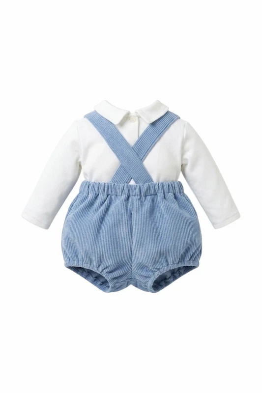 Conjunto bebé niño pana, peto y top