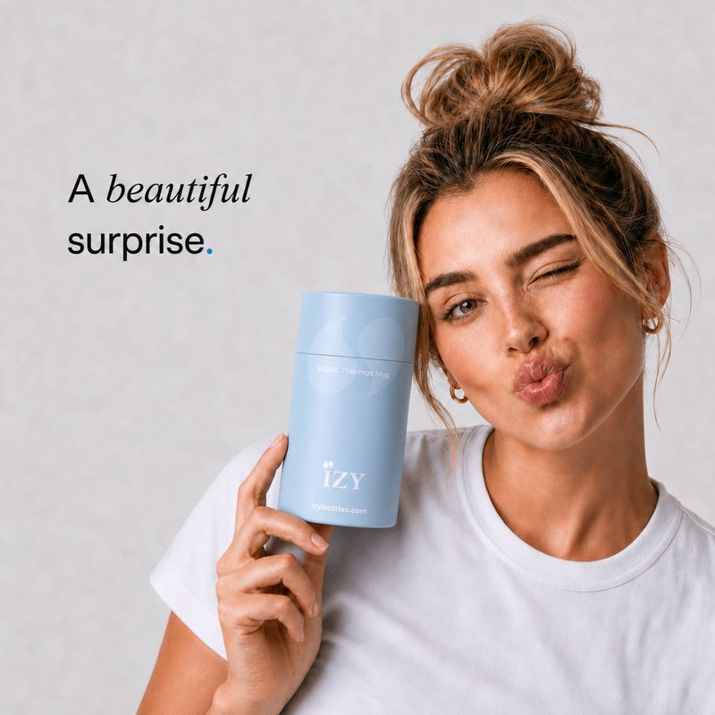 IZY Thermos Mug - Light Blue - 350ML To-Go Insulated Coffee mug