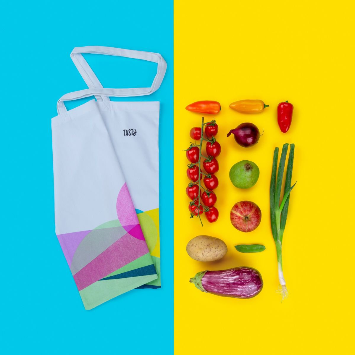 Tasty Green cotton totebag shopping bag