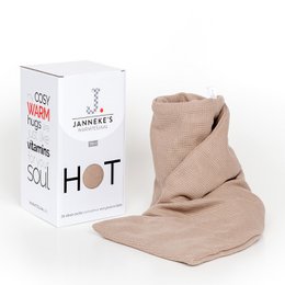 Warming scarf taupe | 70cm | organic linseed