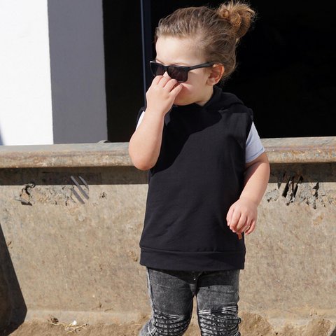 Infinity Sleeveless Hoodie - Classic Black