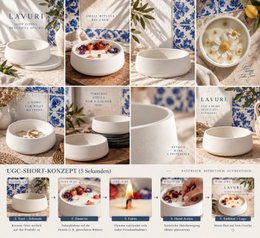 LAVURI Milano 186 – Handgemaakte decoratieve kom broodmand DIY kaars