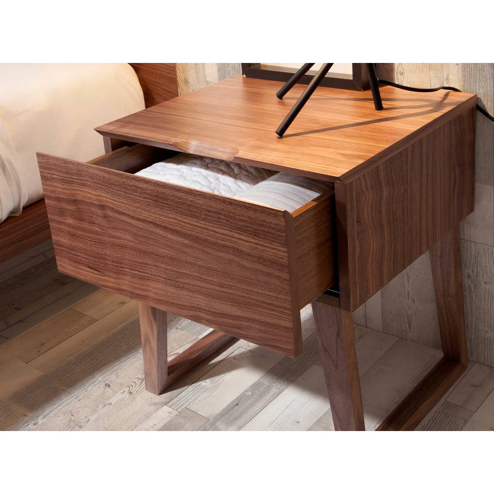 Walnut wood nightstand