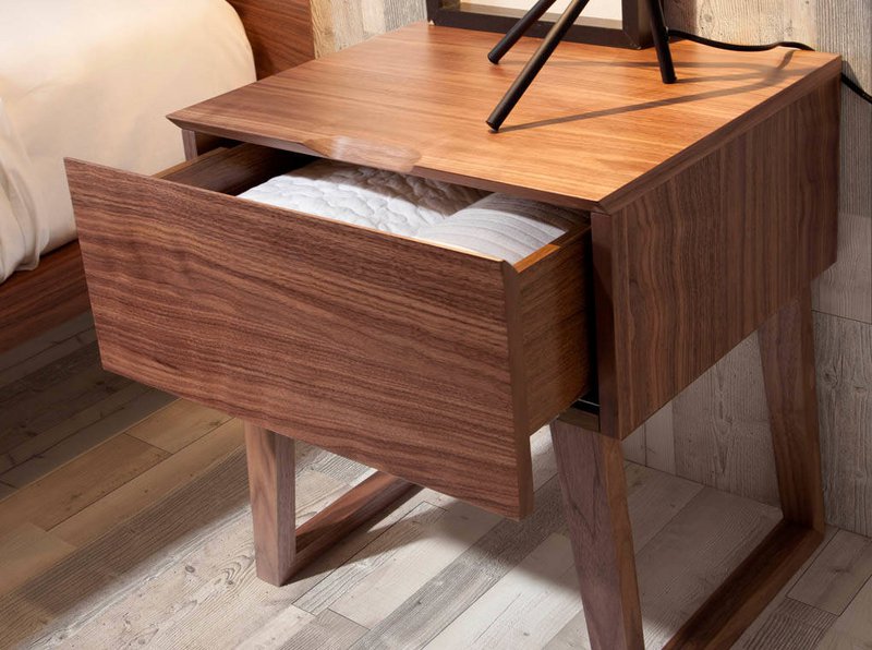 Walnut wood nightstand