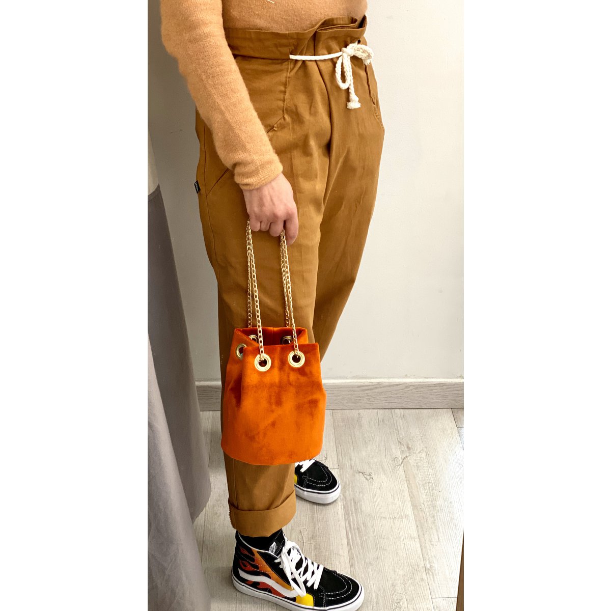 Sac Seau VELOURS ORANGE ROTE