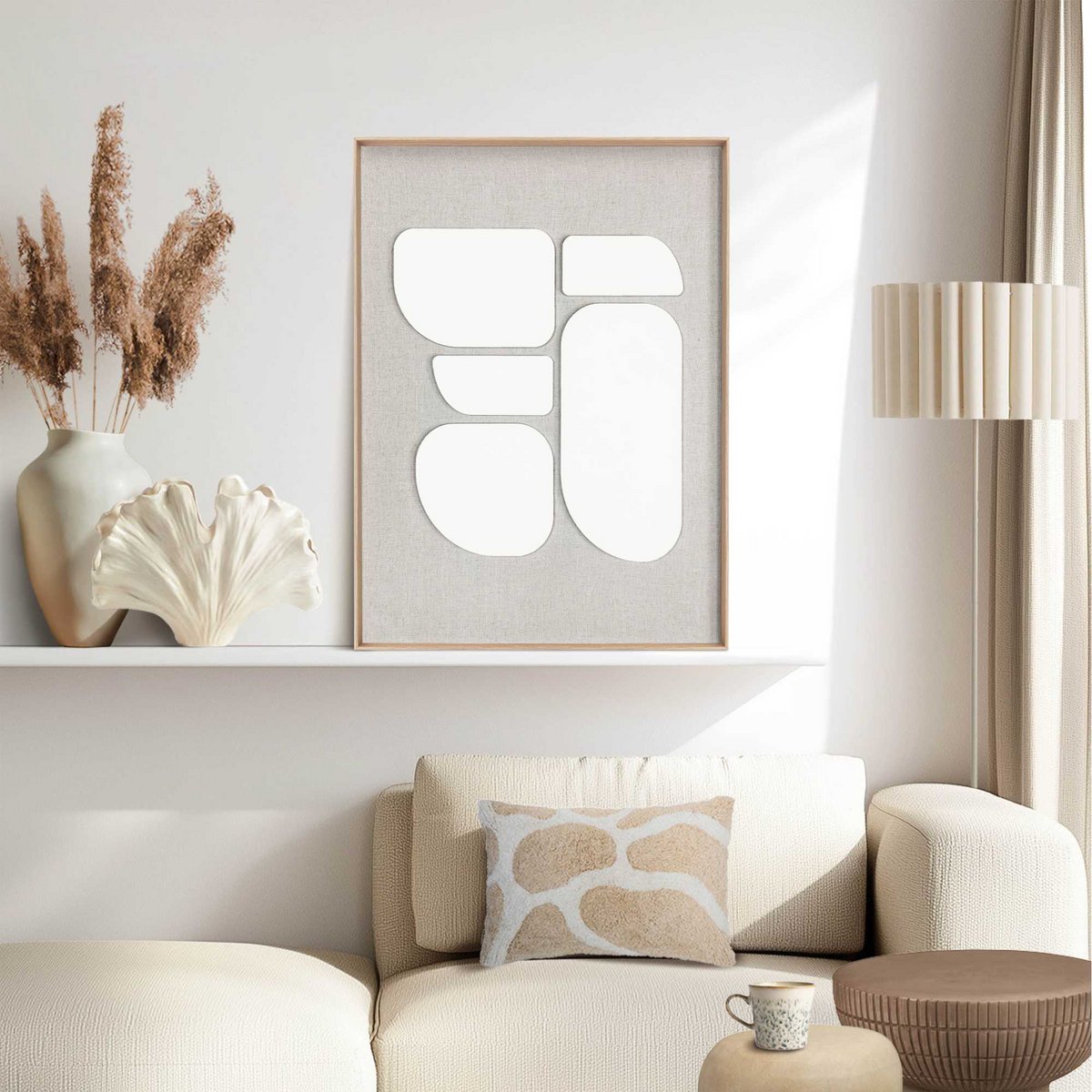 Gemälde 3D Art Relief Art White in Balance 70x50