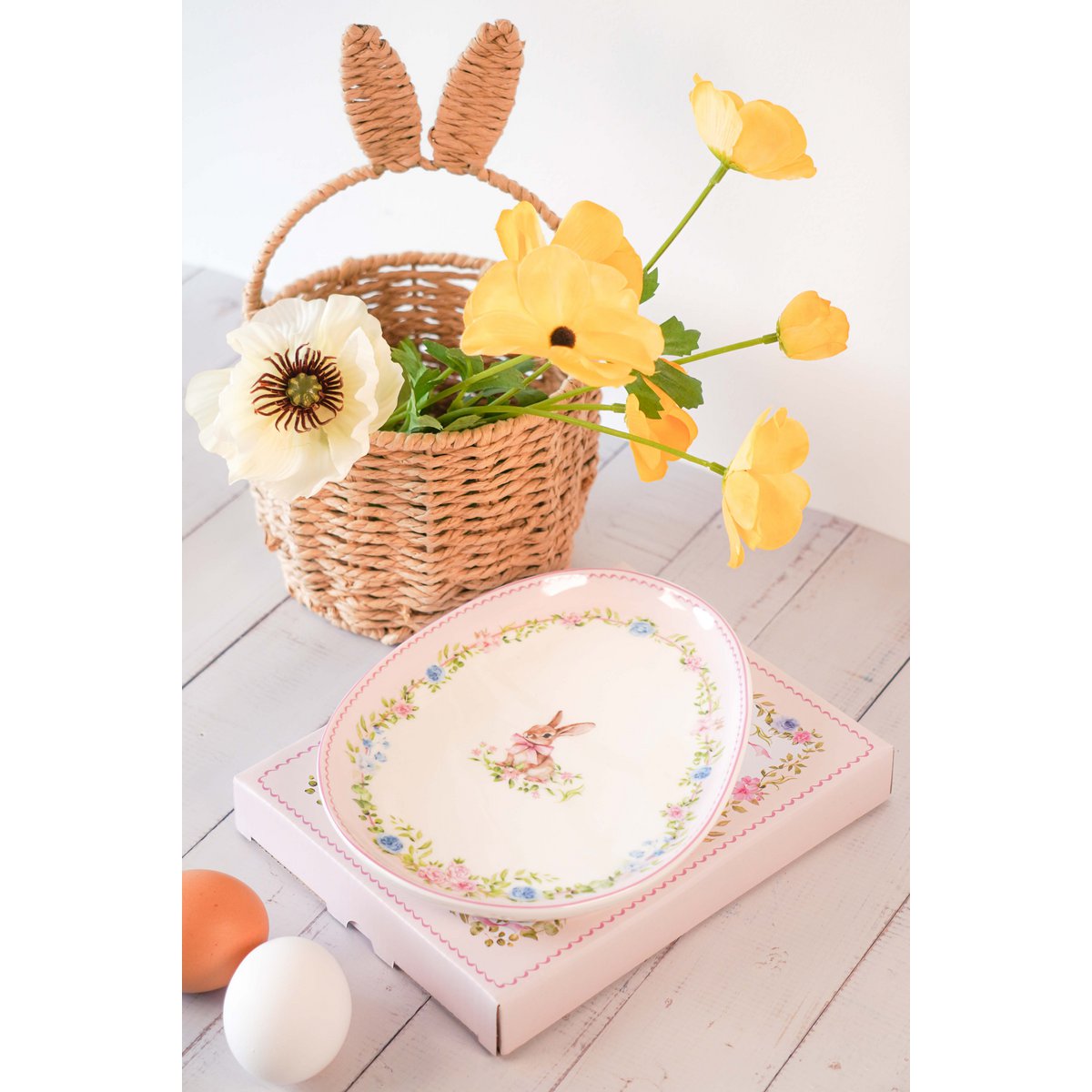 Talerz do serwowania Easter Joy Rabbit różowy 20,3 cm Isabelle Rose
