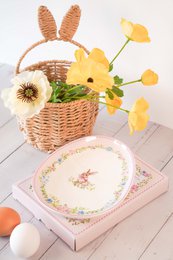 Talerz do serwowania Easter Joy Rabbit różowy 20,3 cm Isabelle Rose