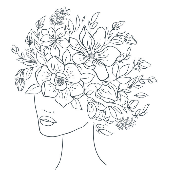 Tatuaje temporal: Cara floral