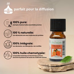 Essential Oil – Sweet Orange - 10 ml – Use for Diffusion – Packaged in France