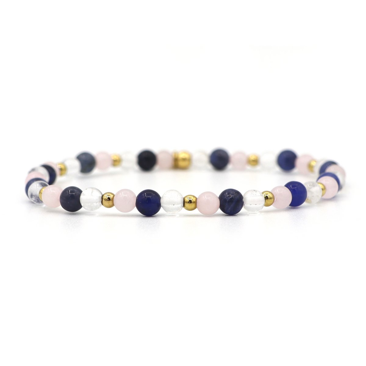 Natuursteen armband mommy milk, zilver en goud