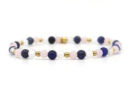 Natuursteen armband mommy milk, zilver en goud