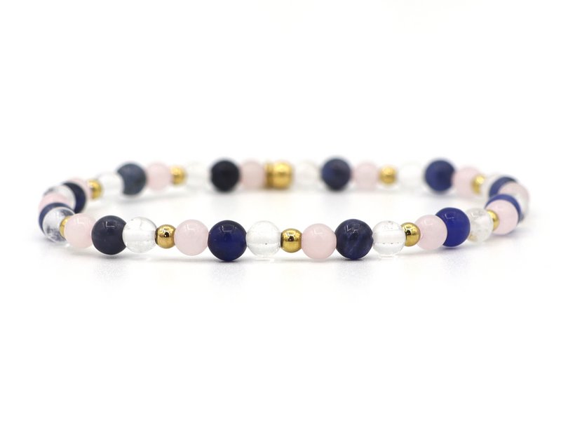 Natuursteen armband mommy milk, zilver en goud