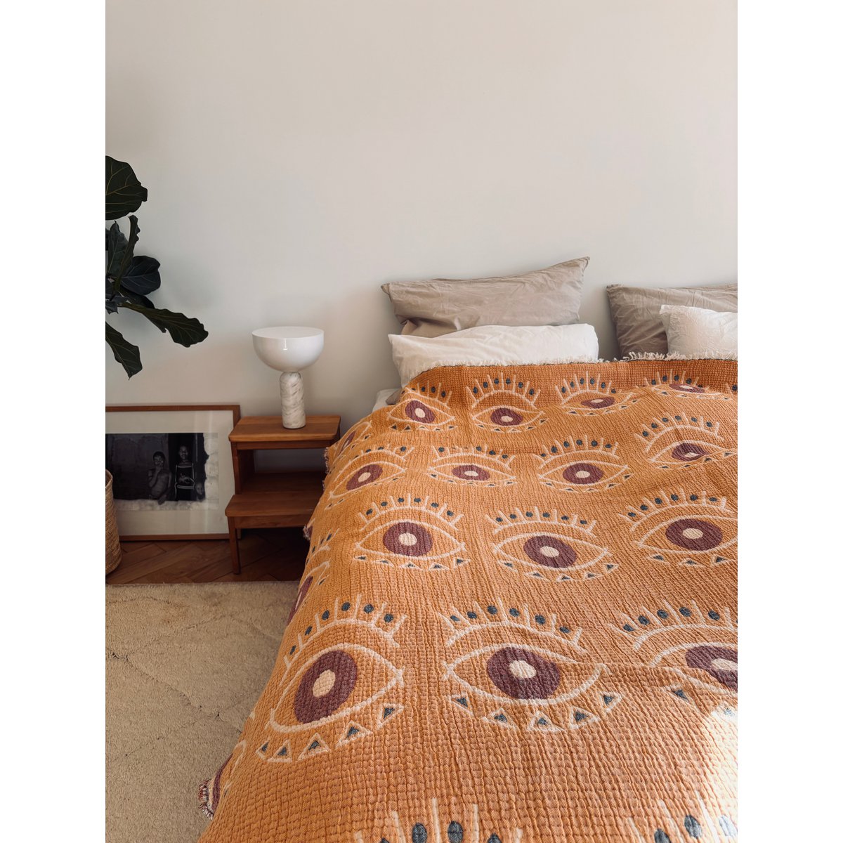 Muslin blanket - Vision - coral blue - 2.20 x 2.50 m