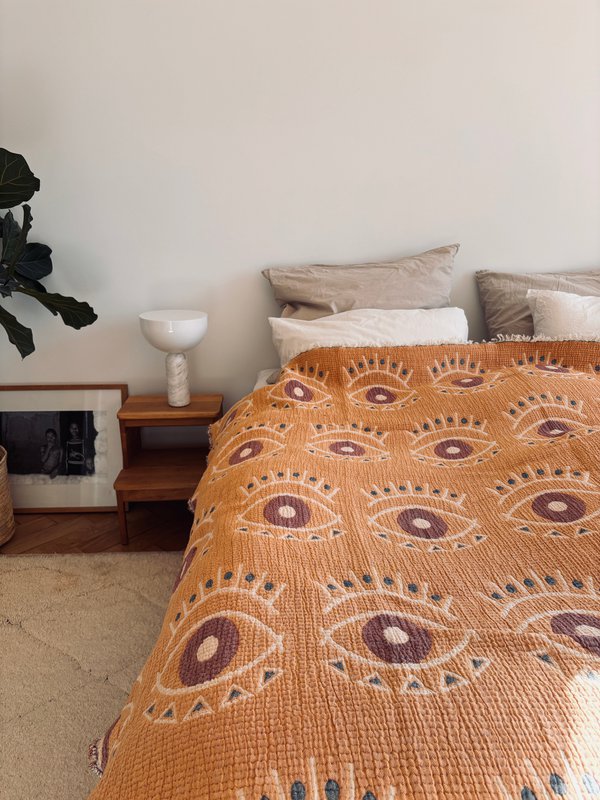 Muslin blanket - Vision - coral blue - 2.20 x 2.50 m