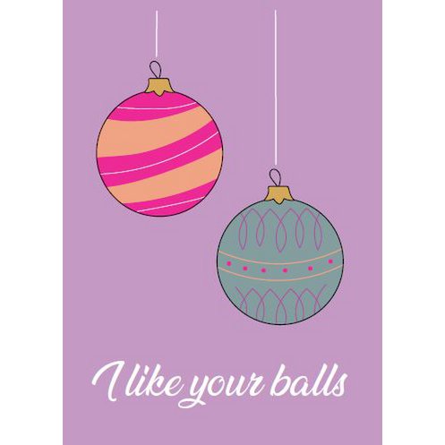 Postkaart Kerst I Like your balls