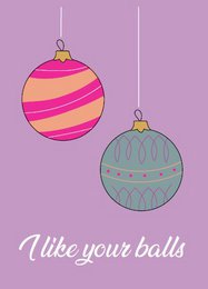 Postkaart Kerst I Like your balls