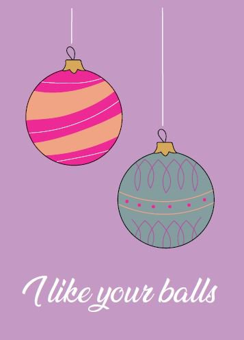 Postkaart Kerst I Like your balls