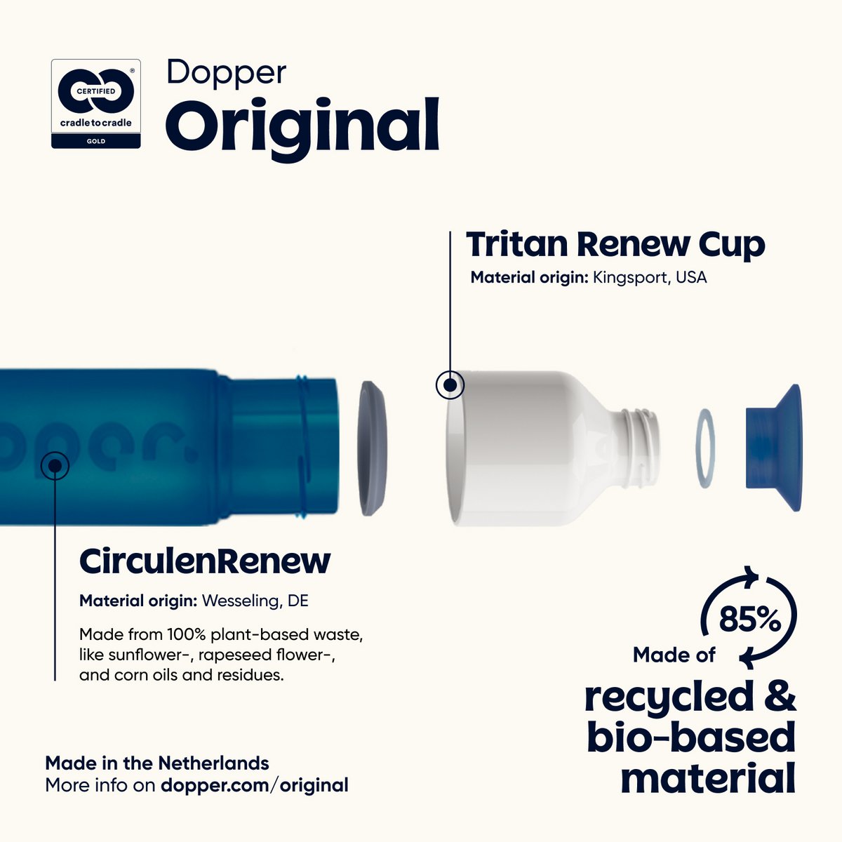 Dopper Original wiederverwendbare Wasserflasche Cosmic Storm 450 ml