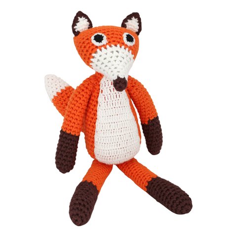 Crocheted cuddly toy fox FRED (organic)