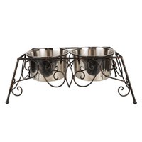 Animal food bowl 46x26x16 cm / 2x2000 ml